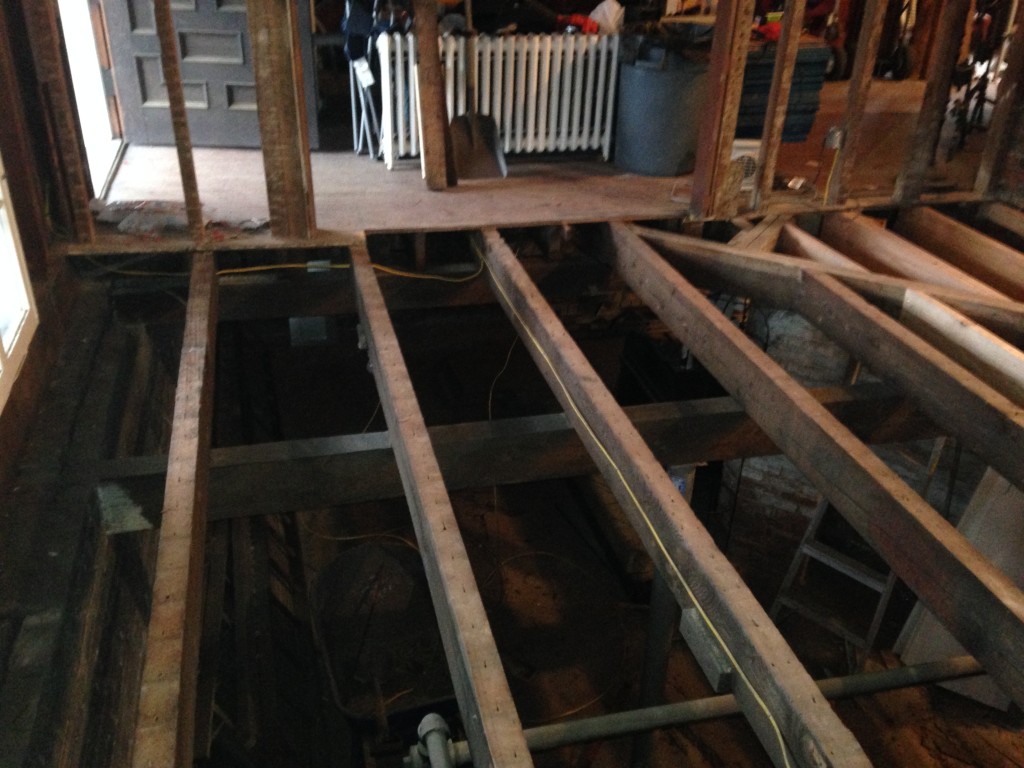 First Floor Joist Work and Subfloor Addition Solidifying the