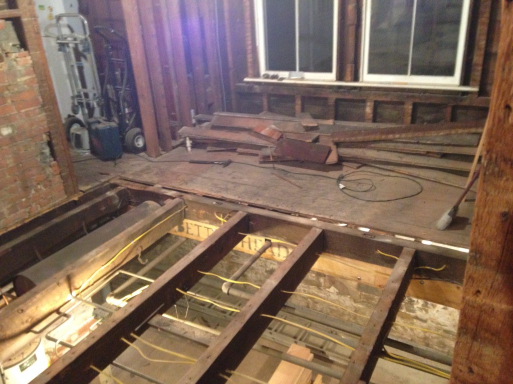 First Floor Joist Work and Subfloor Addition Solidifying the